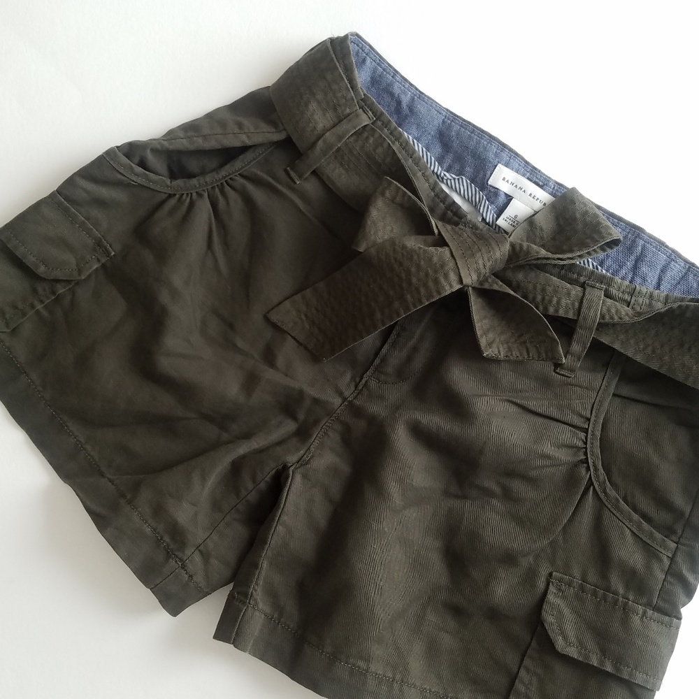 Banana Republic Tie Shorts Olive Green